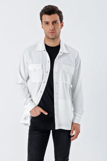 20193 Oversize Erkek Gömlek - Beyaz resmi